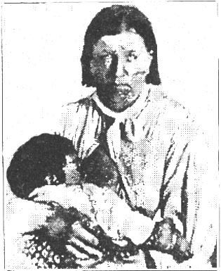 Peta Nocona's wife, Cynthia Ann Parker, while breastfeeding