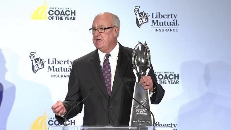 Pete Fredenburg Pete Fredenburg Accepts the 2013 Liberty Mutual Coach of the Year