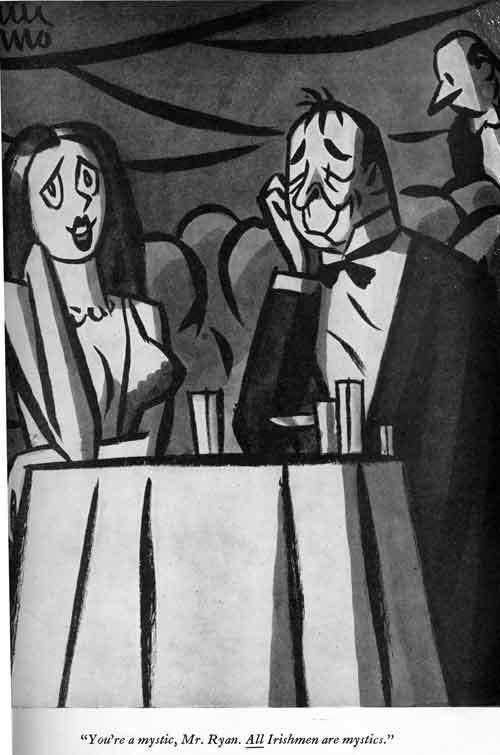"You're a mystic" cartooned by Peter Arno, a woman and a man on a date