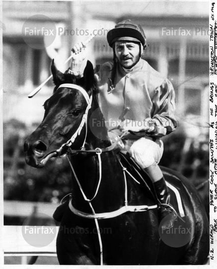 Peter Cook (jockey) Fairfax Photos Jockey Peter Cook salutes as