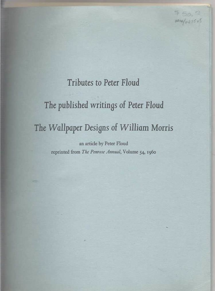 Peter Floud Tributes to Peter Floud the Published Writings of Peter Floud and