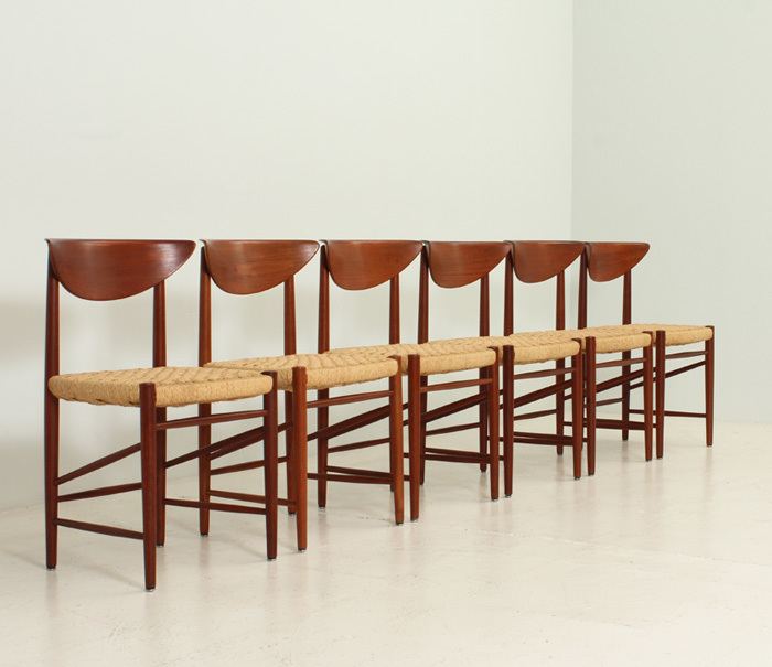 Peter Hvidt Set of Six Dining Chairs by Hvidt and Mlgaard