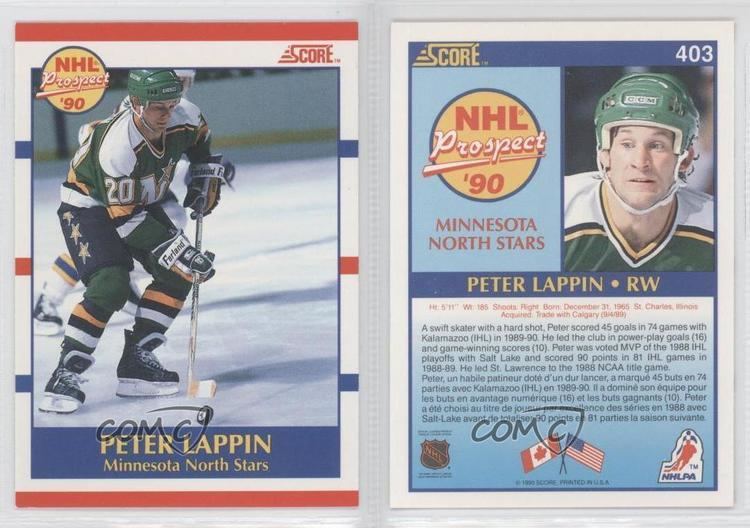 Peter Lappin 1990 Score Bilingual 403 Peter Lappin Minnesota North Stars Rookie