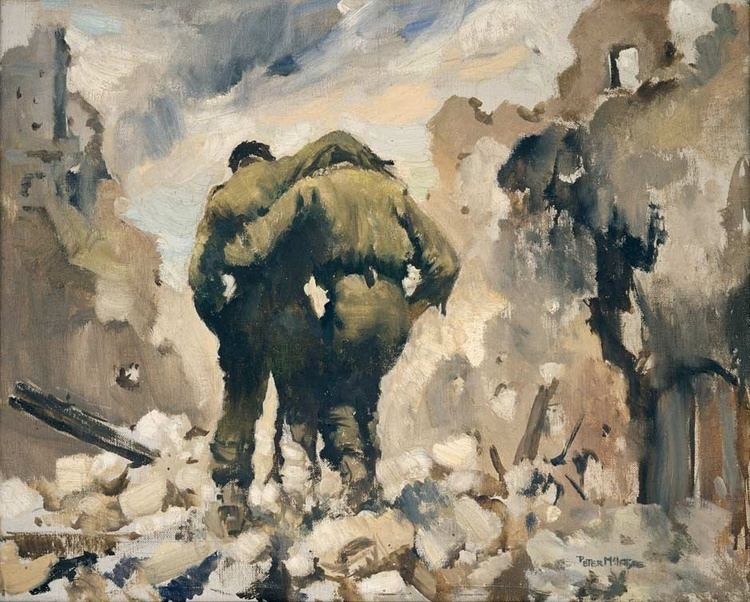 Peter McIntyre (artist) Wounded at Cassino by Peter McIntyre NZHistory New