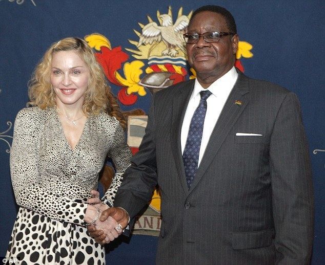 Peter Mutharika Madonna laughs with Malawis President Peter Mutharika Daily Mail