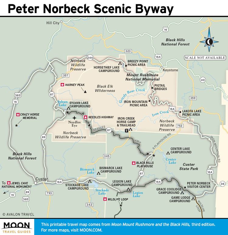 Peter Norbeck Scenic Byway Printable Travel Maps of South Dakota Moon Travel Guides