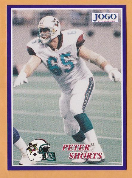 Peter Shorts Peter Shorts CFL card 1995 Jogo 54 San Antonio Texans Illinois