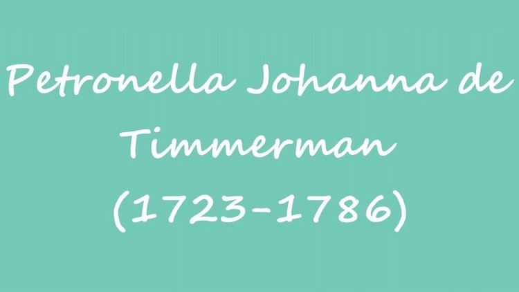 Petronella Johanna de Timmerman OBM Female poet Petronella Johanna de Timmerman 17231786