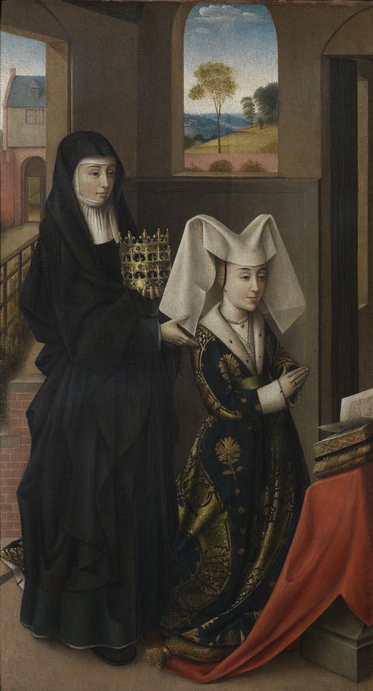Petrus Christus FilePetrus christus Isabel of Portugal with St Elizabeth