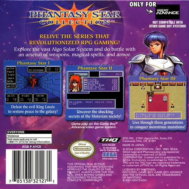 Phantasy Star Collection Phantasy Star Collection Box Shot for Game Boy Advance GameFAQs