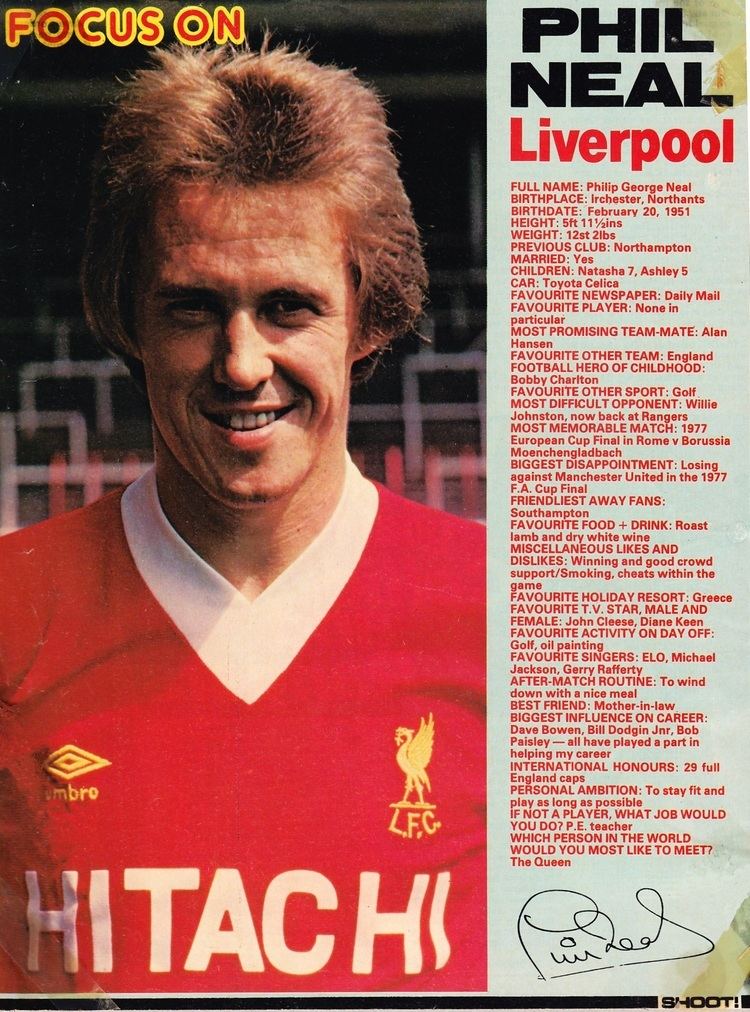 Phil Neal Liverpool career stats for Phil Neal LFChistory Stats galore for