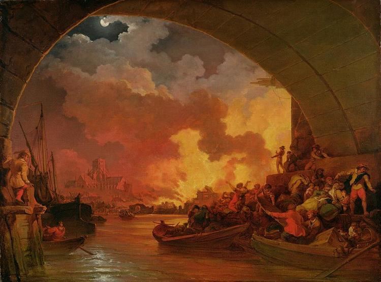 Philip James de Loutherbourg The Great Fire Of London by Philip James de Loutherbourg
