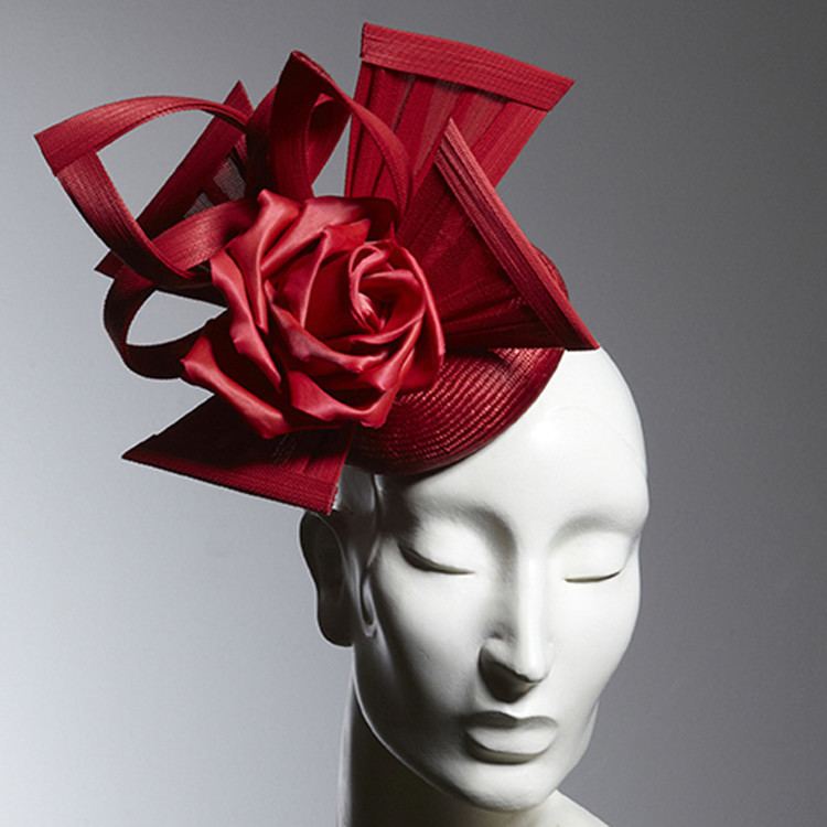 Philip Treacy Philip Treacy London Rose Mini Beano Red and Pill Box