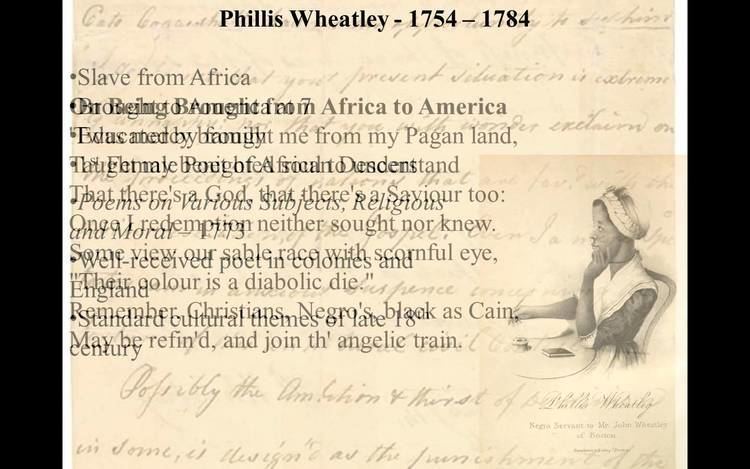 Phillis Wheatley Phillis Wheatley Poetry YouTube