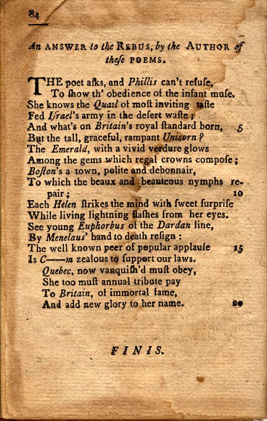 Phillis Wheatley The Poetry of Phillis Wheatley American revolution
