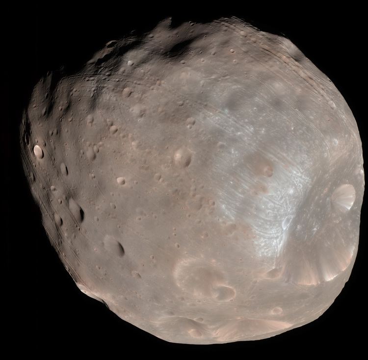 Phobos (moon) httpsuploadwikimediaorgwikipediacommons55