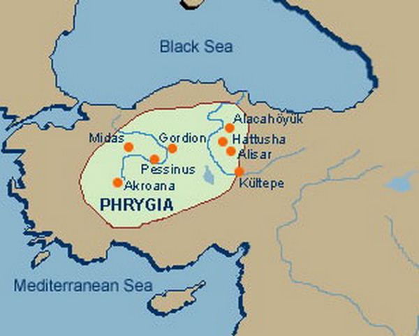 Phrygia Phrygians ancestors of the Kurds cogniarchae
