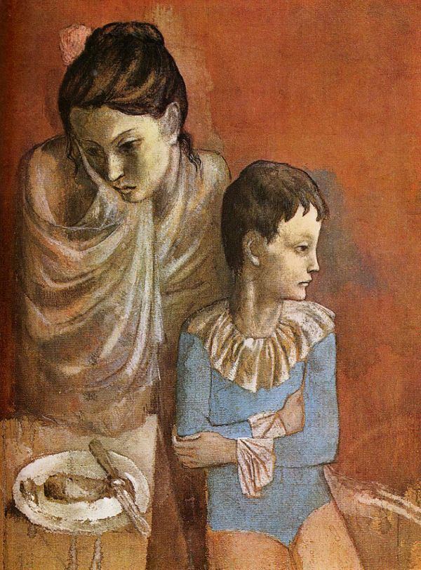 A painting called "Mother and Child, Acrobats" by Pablo Picasso.