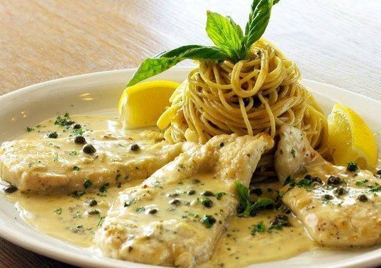 Piccata Chicken Piccata in a delicious piccata sauce with capers and a side