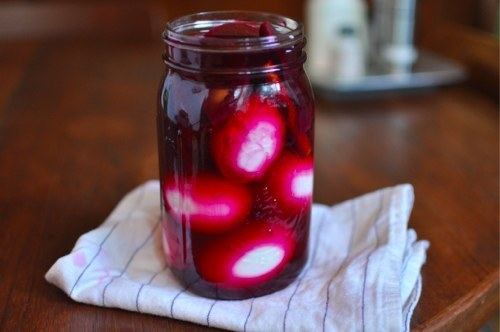 Pickled beet egg In a Pickle Red Beet Eggs Serious Eats