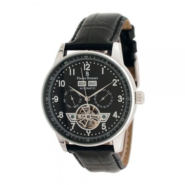 Pierre Bonnet (naturalist) Pierre Bonnet automatic stainless steel and leather wristwatch