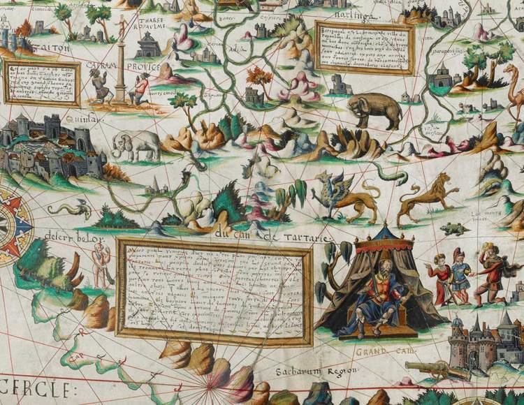 Pierre Desceliers The World for a King Pierre Desceliers Map of 1550