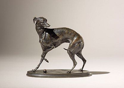 Pierre-Jules Mêne PierreJules Mene French 1810 1879 Greyhound with Ball 1846