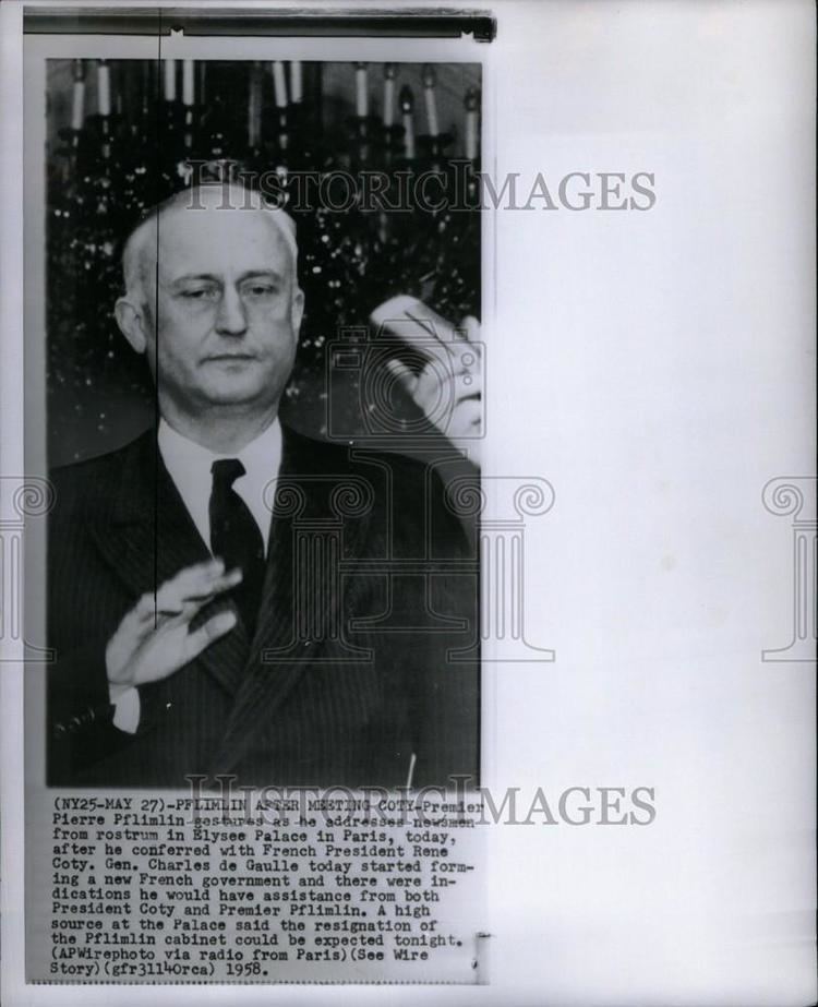 Pierre Pflimlin 1958 Press Photo Pierre Pflimlin French politician Historic Images