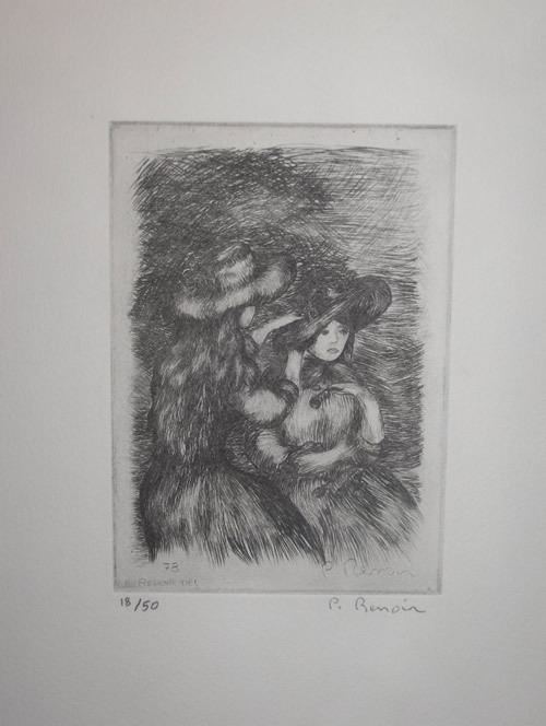 Pierre Roland Renoir Pierre Roland Renoir Drypoint Young Women with hats eBay