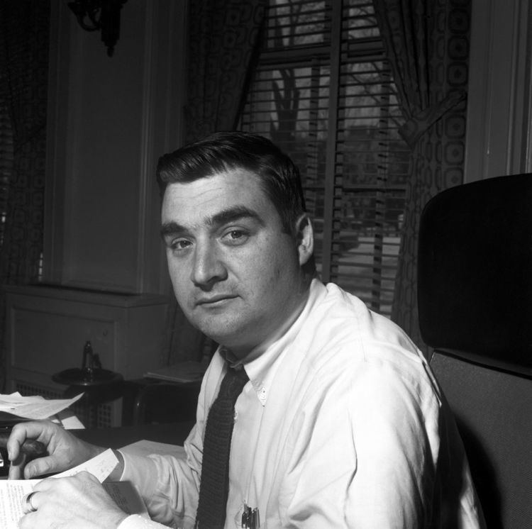 Pierre Salinger Press Secretary Pierre Salinger at his desk John F