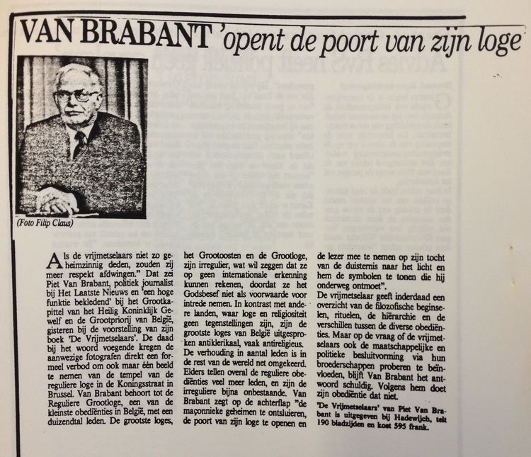 Piet Van Brabant Vrijmetselarij voor Dummies Piet Van Brabant
