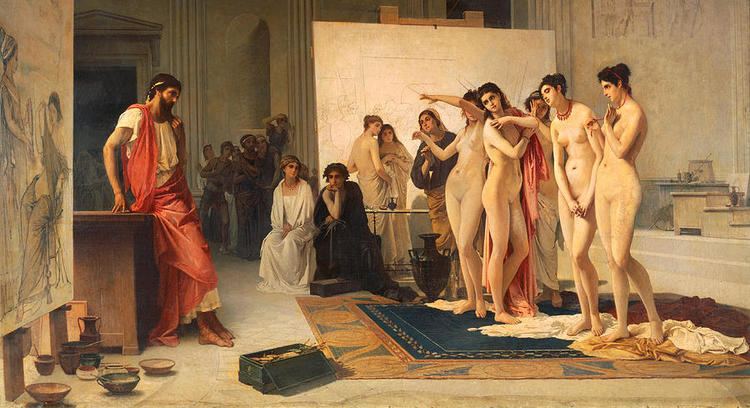 Pietro Michis Zeuxis Choosing Five Young Women Painting by Pietro Michis