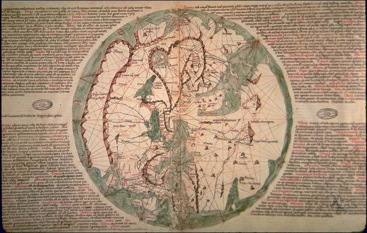 Pietro Vesconte 228A Pietro Vescontes World Maps 1321 from Marino Sanudos Liber