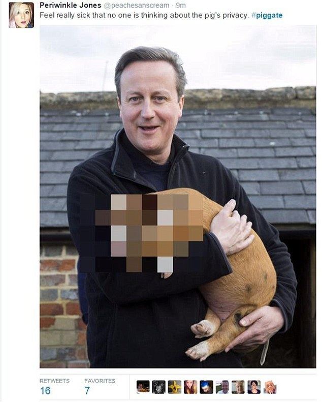 Piggate David Cameron ridiculed on Twitter for piggate scandal Daily Mail