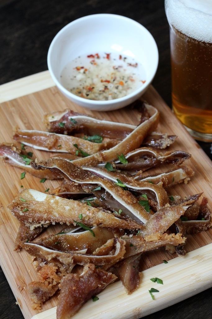 Pig's ear (food) Crispy Pigs Ears Cooked Sousvide in Coconut Oil Confit then Deep