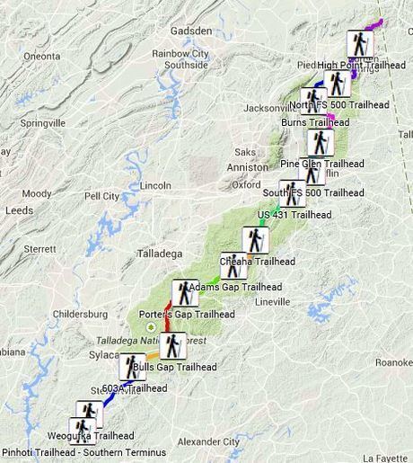 Pinhoti National Recreation Trail Pinhoti Trail Coosa Hiker Hostel