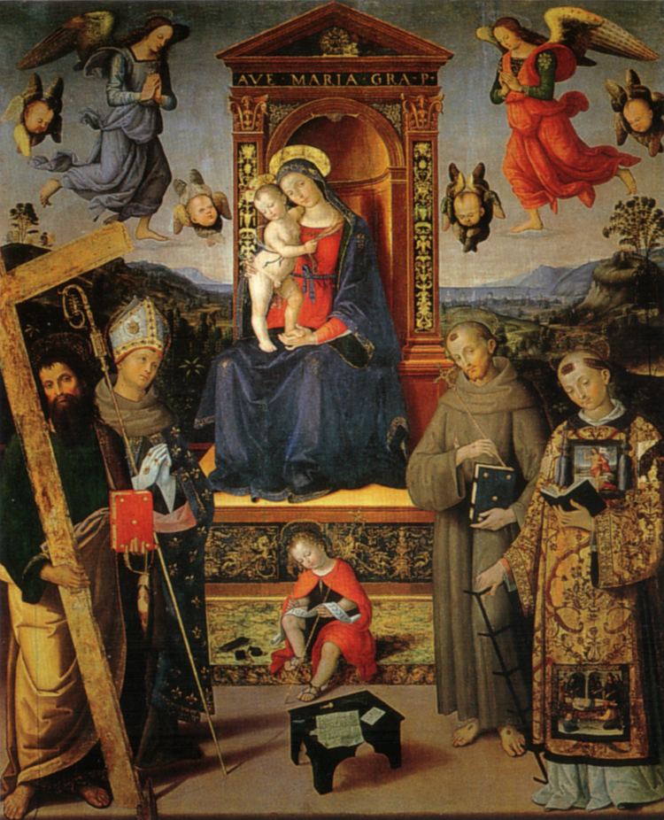 Pinturicchio Madonna in trono e santi Pinturicchio Wikiwand