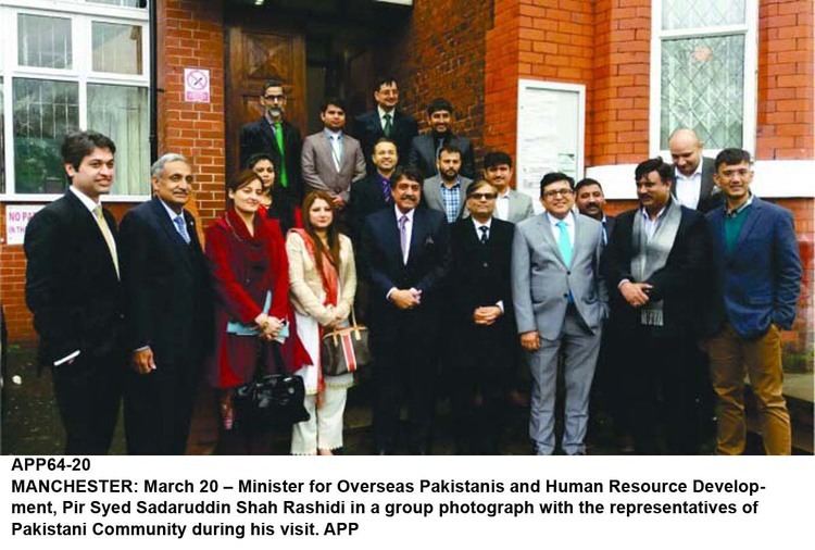 Pir Sadaruddin Shah MANCHESTER March 20 Minister for Overseas Pakistanis and Human