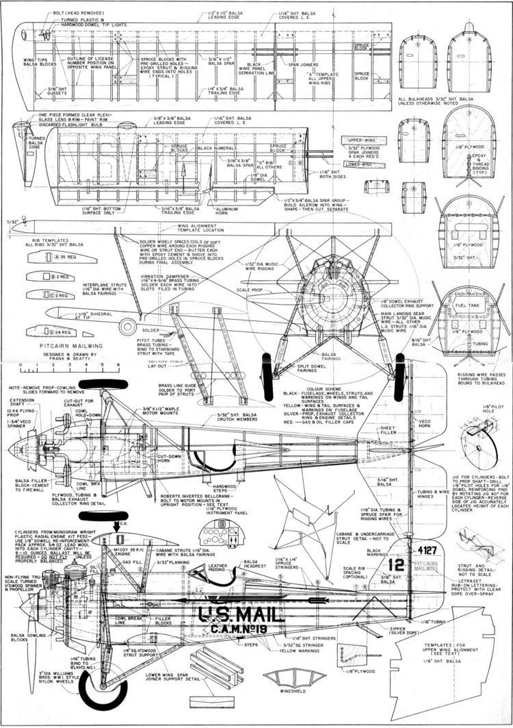 Pitcairn Mailwing The Pitcairn Mailwing Article amp Plans August 1968 American Aircraft