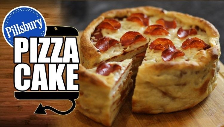Pizza cake Pillsbury Pepperoni Pizza Cake Recipe HellthyJunkFood YouTube