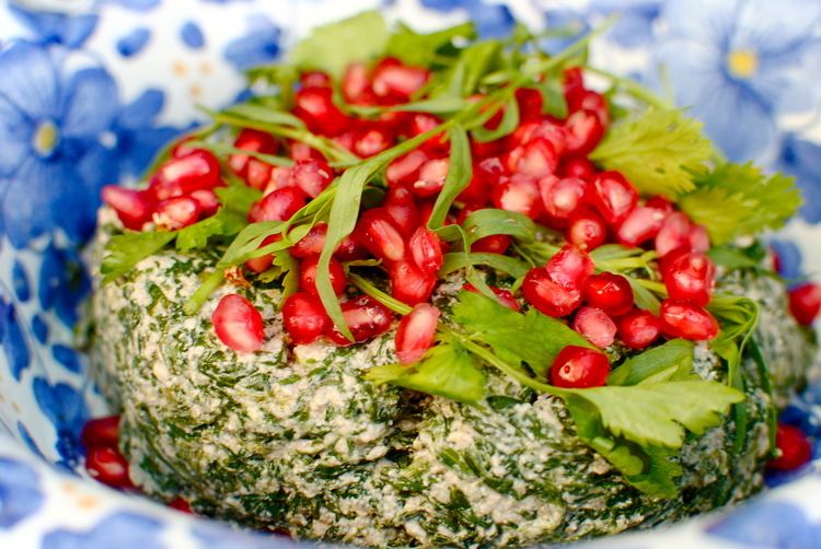Pkhali Spinach and Walnut Dip with Pomegranate Spinach Pkhali food to glow
