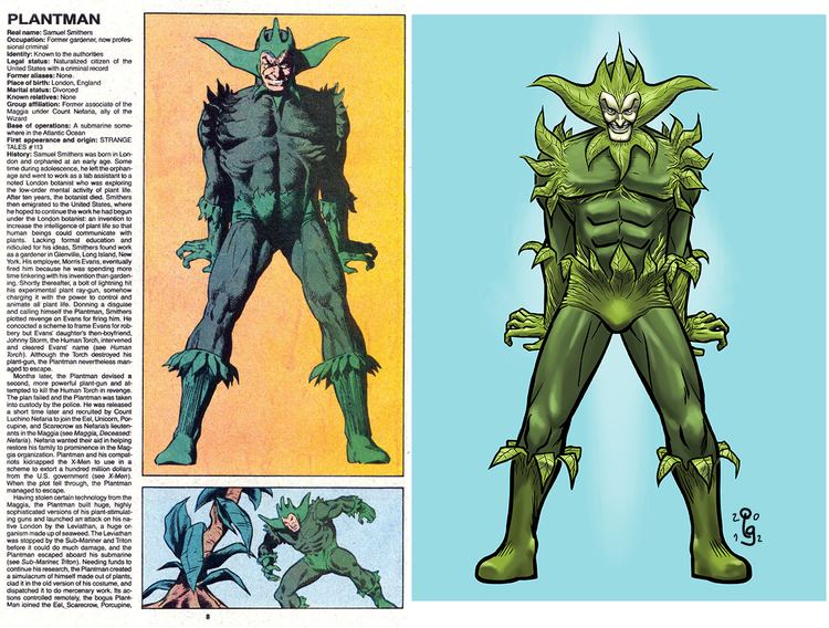 Plantman The Official Handbook to the Marvel Universe REDUX Edition