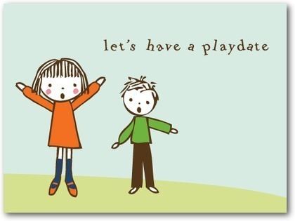 Play date Let39s Have a Playdate Blue and Green Contact Cards Friendship