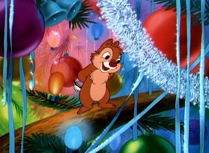 Plutos Christmas Tree movie scenes Mickey chops Chip n Dale s tree down to use as a Christmas tree 