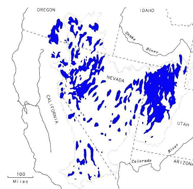 Pluvial lake Basin n Range area Pleistocene Lakes Geo giant remnant lakes