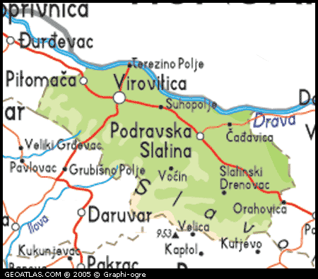 Podravina Map of Virovitica and Podravina County Map Virovitica and Podravina