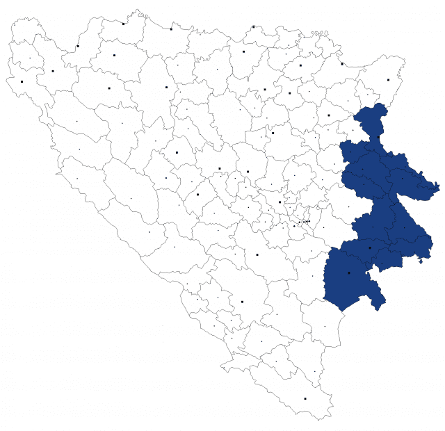 Podrinje BiH Podrinje von afado Landkarte fr Bosnien und Herzegowina