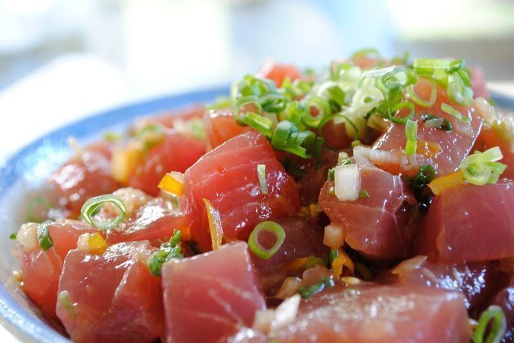 Poke (fish salad) Hawaiian poke fish salad Food Pinterest Posts Fish salad