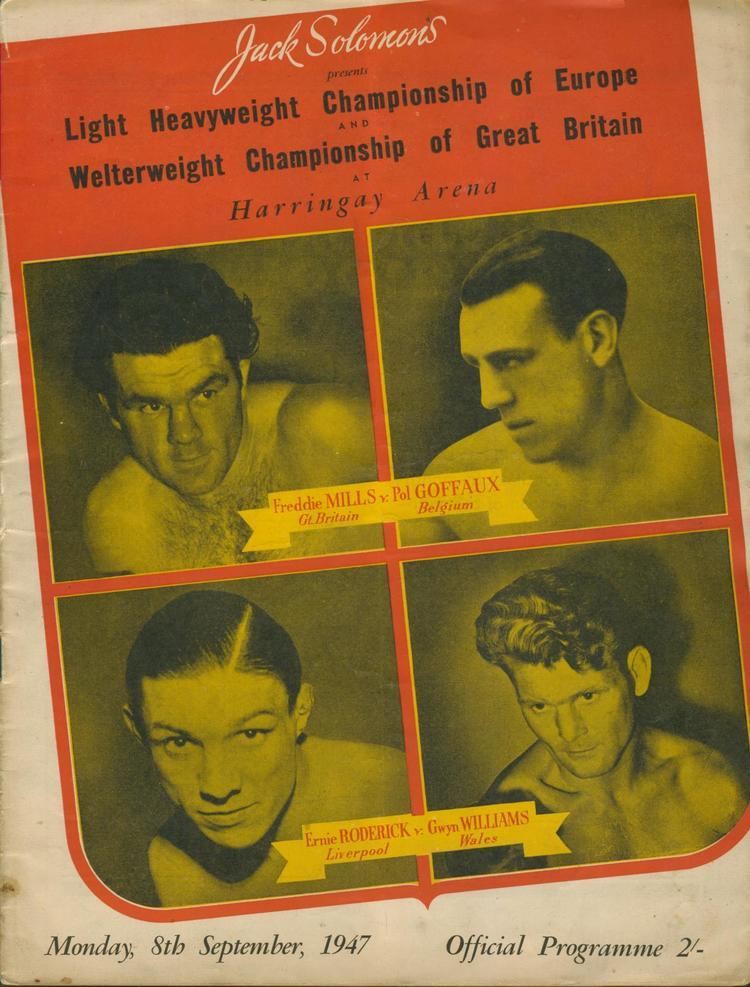 Pol Goffaux FREDDIE MILLS V POL GOFFAUX 1947 BOXING PROGRAMME Boxing
