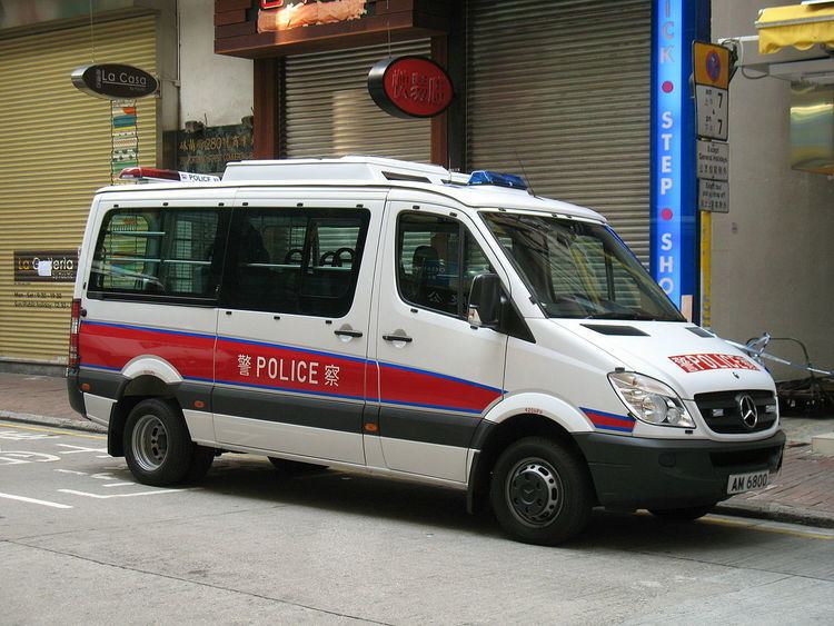 Police vehicles in Hong Kong